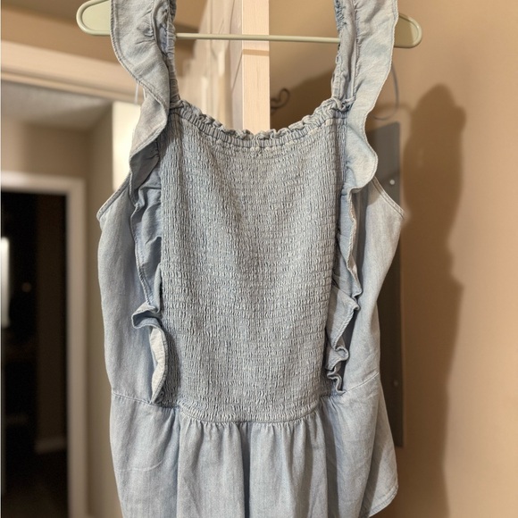 Women's Ruffled Blue Top - Picture 2 of 2